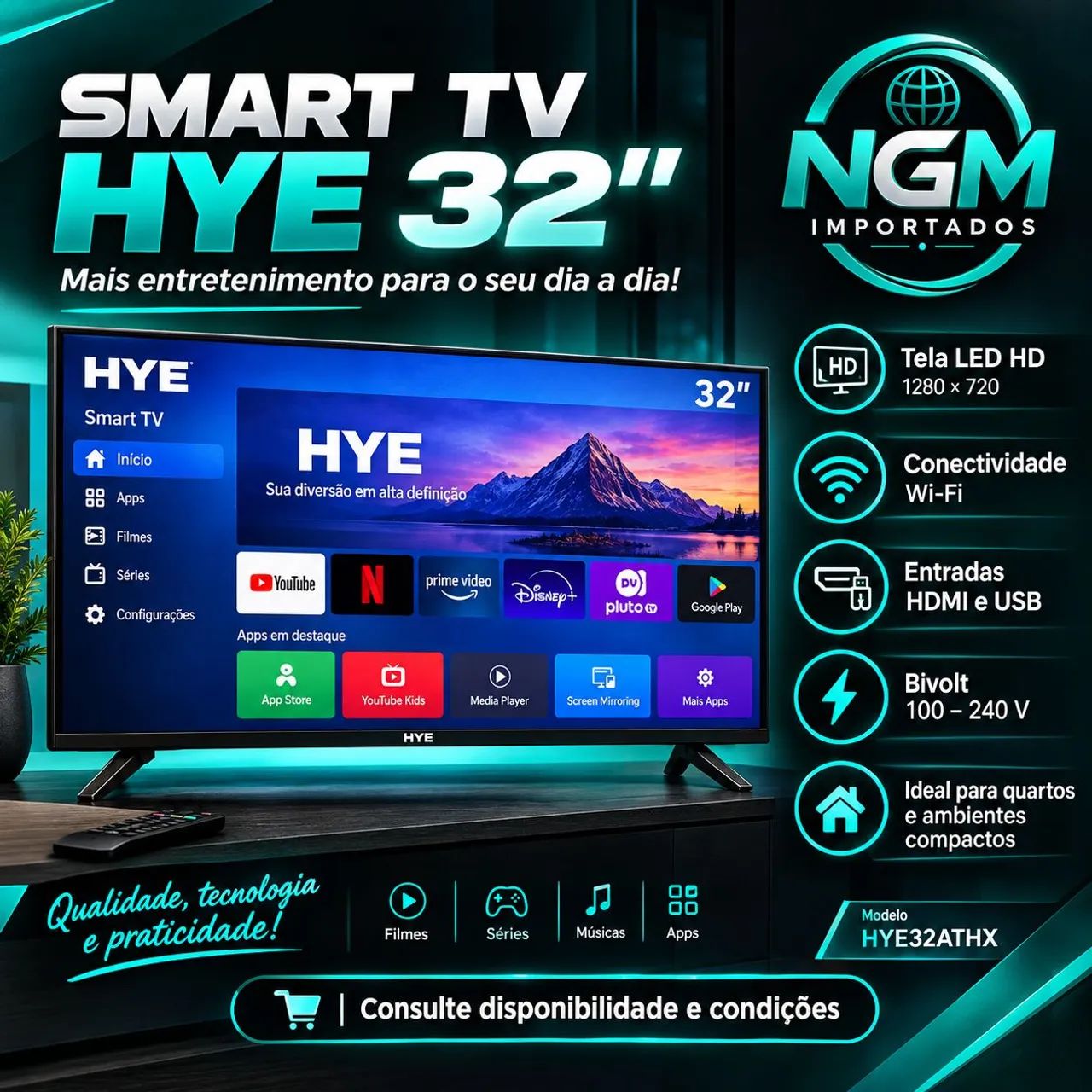 Televisão HYE 32 polegadas 
