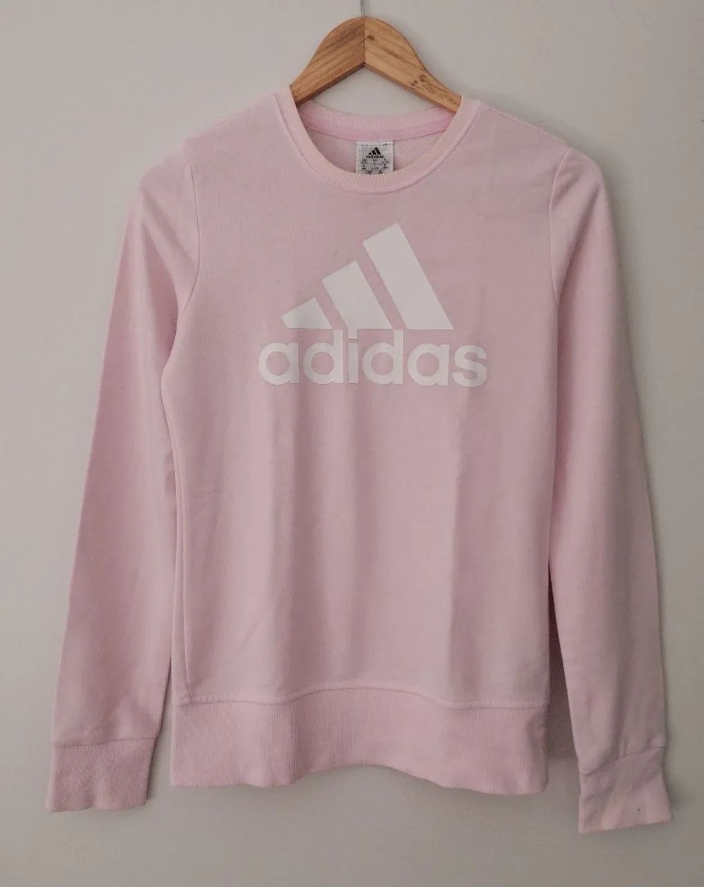 Blusa Moletom Adidas Essential Rosa Claro 