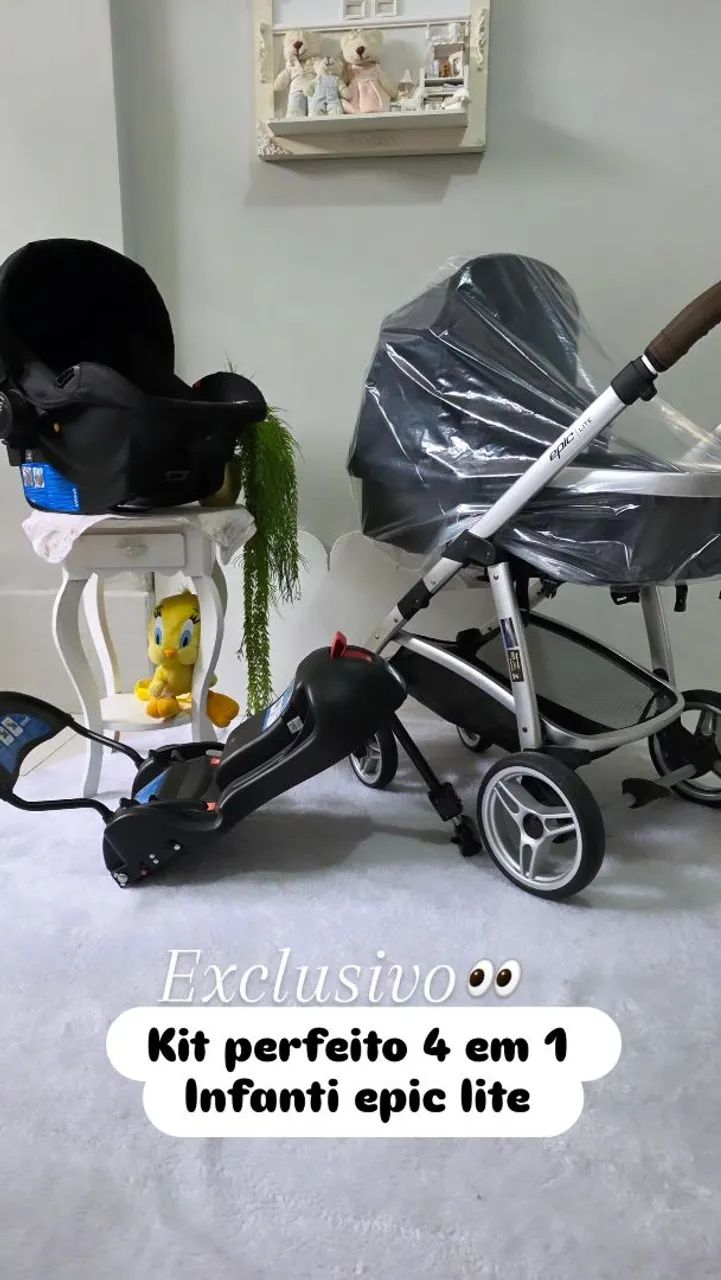 Carrinho de bebê e moises com bebê conforto  