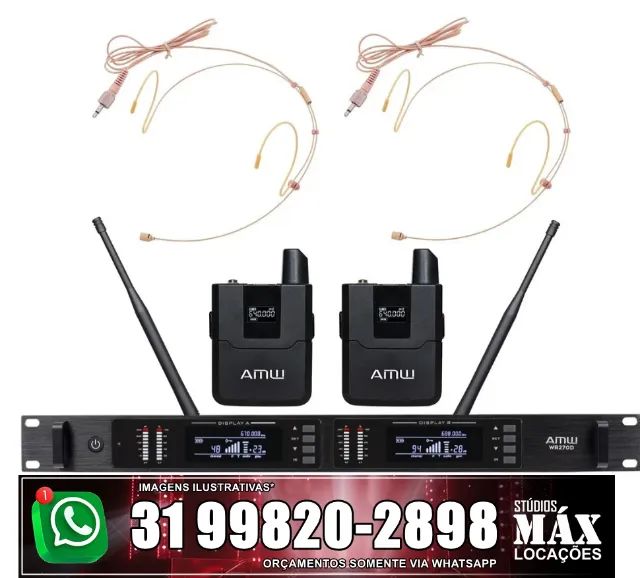 Aluguel de microfones auriculares sem fio para palestras e eventos - Foto 3