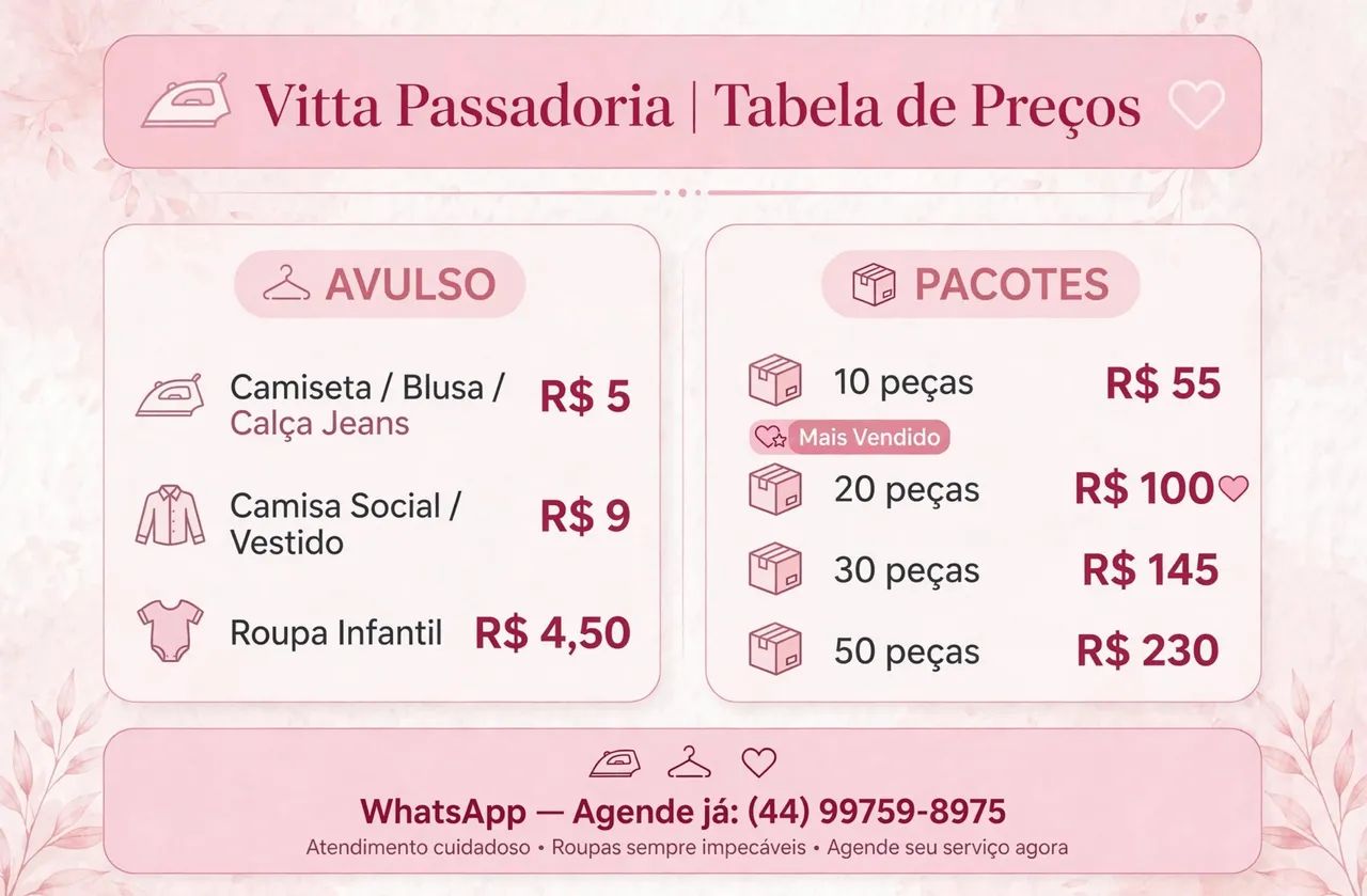 Passadeira Profissional - Maringá e Sarandi - Busco e Entrego no WhatsApp  - Foto 2