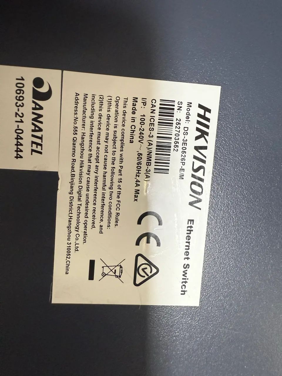 Switch 24 portas PÕE Hikvision  