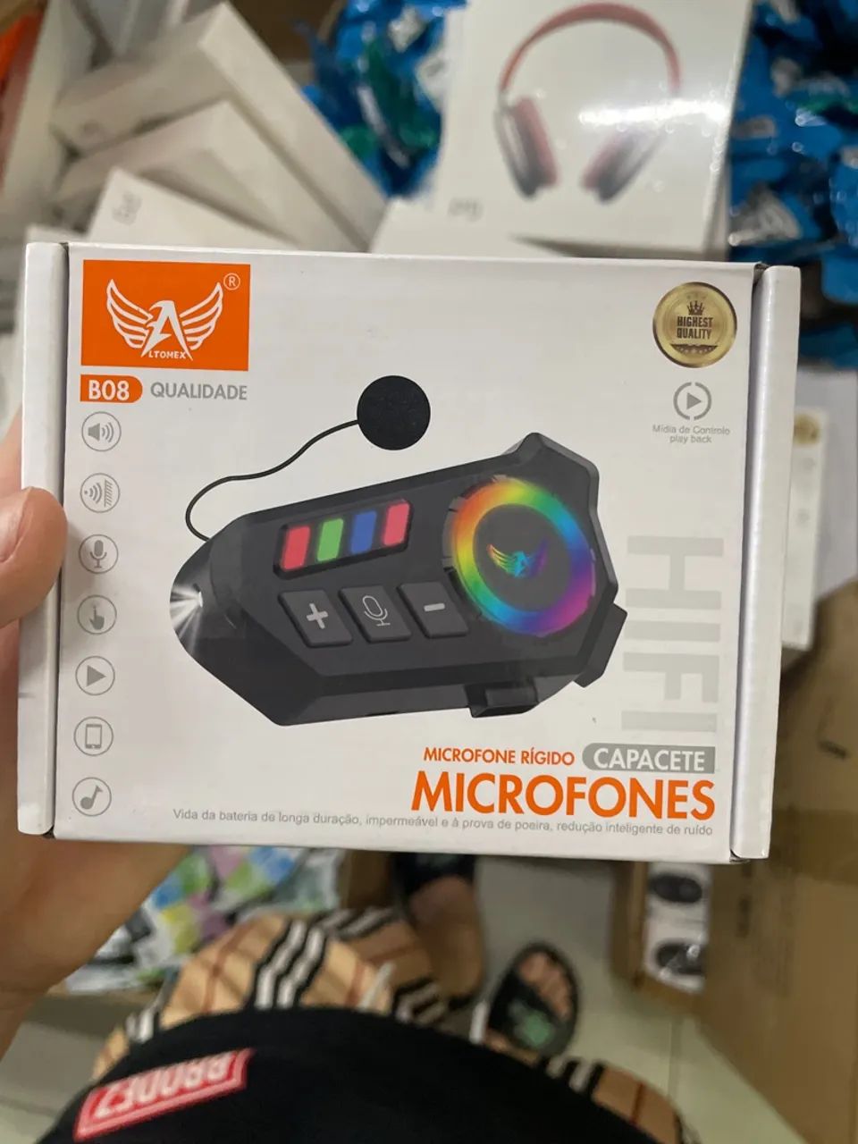Microfone rígido para capacete 