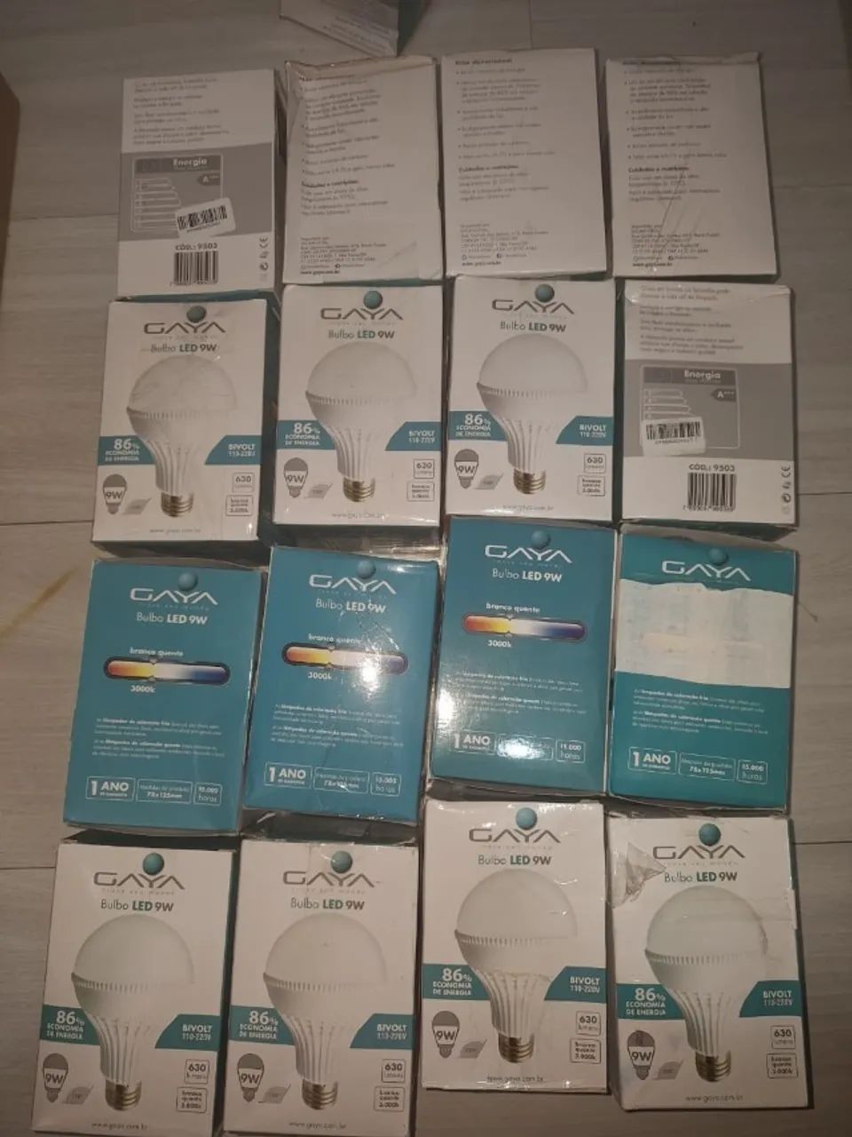 Lote 28 Lampadas Gaya Branco quente 