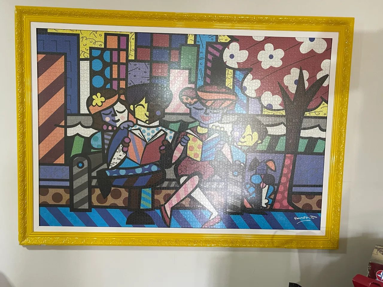 É um quadro no estilo do Romero Britto (Pop Art), com cores fortes e formas geométricas. - Foto 2