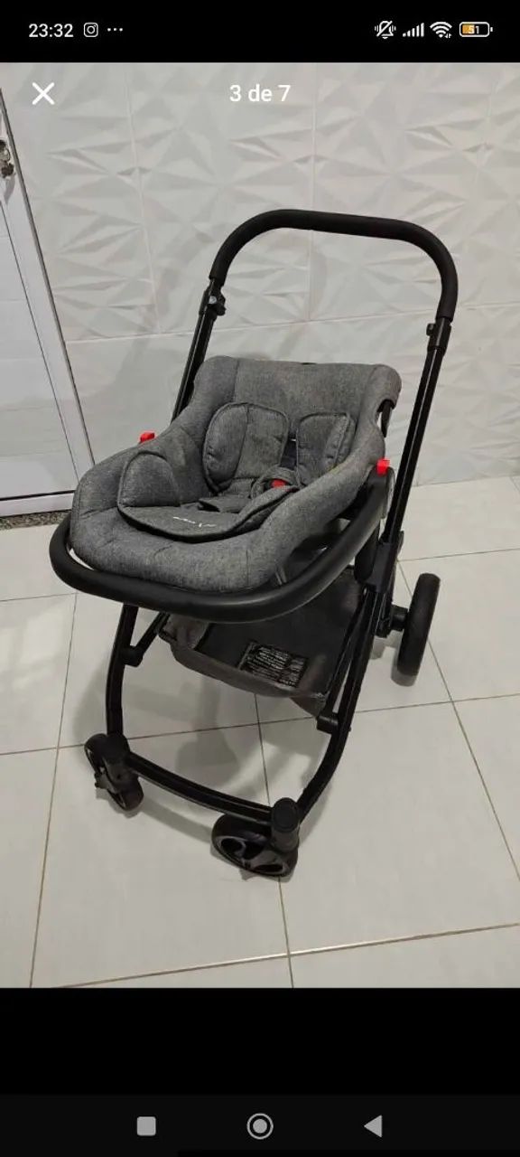 Carrinho de bebê com bebê conforto  - Foto 5