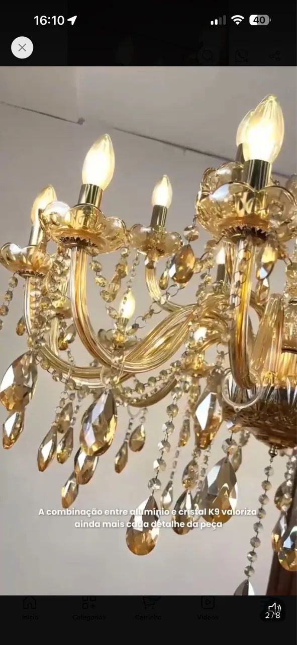 Lustre candelabro de 18 braços  - Foto 5