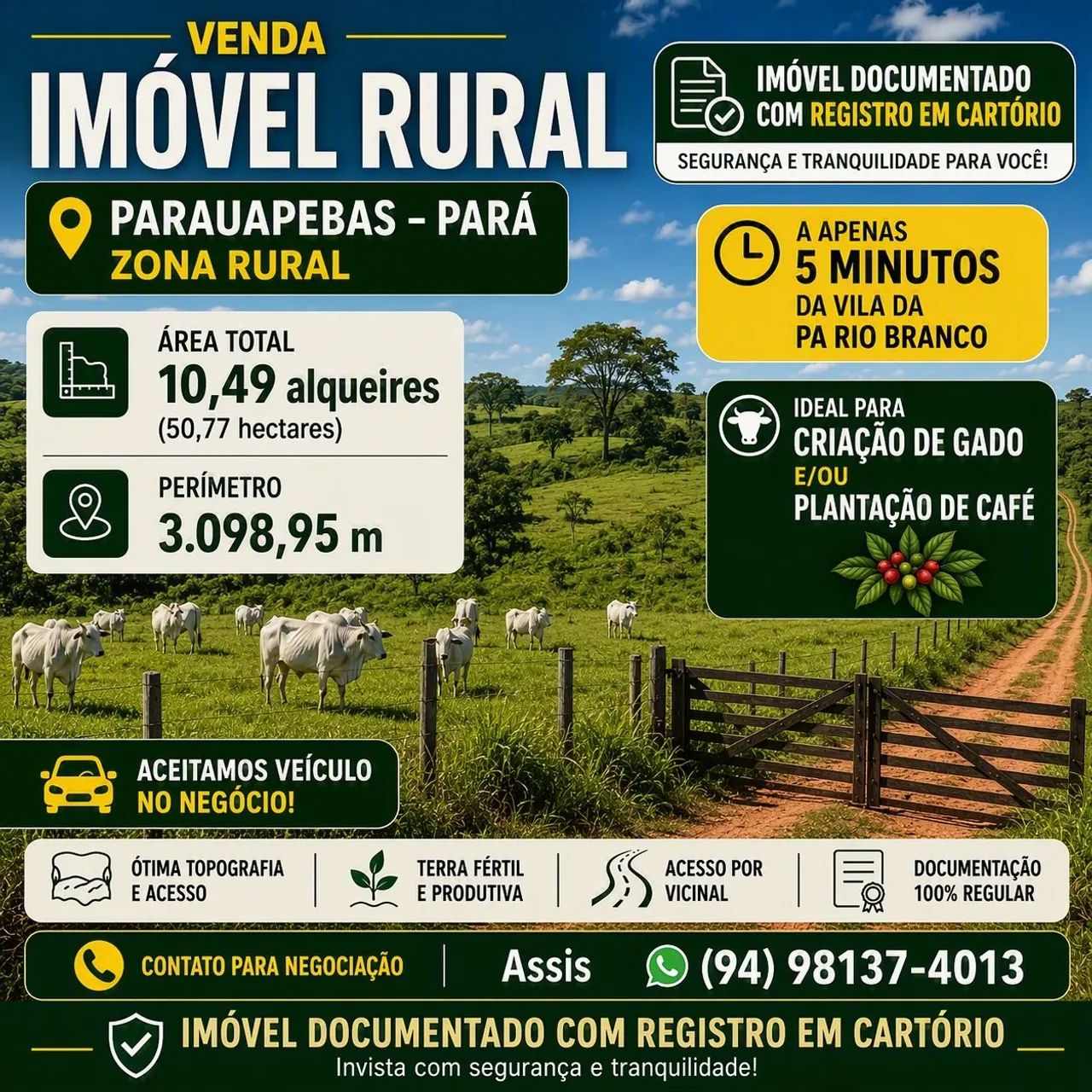 FAZENDA COM REGISTRO EM PARAUAPEBAS 