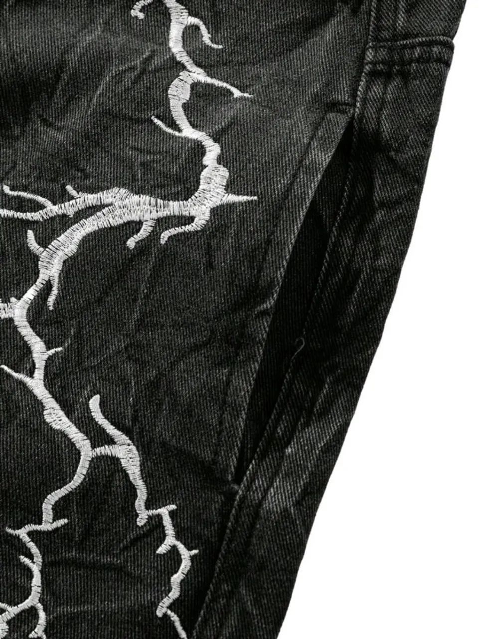 Calça Baggy G - Preta Bordada Nunca Usada - Foto 4