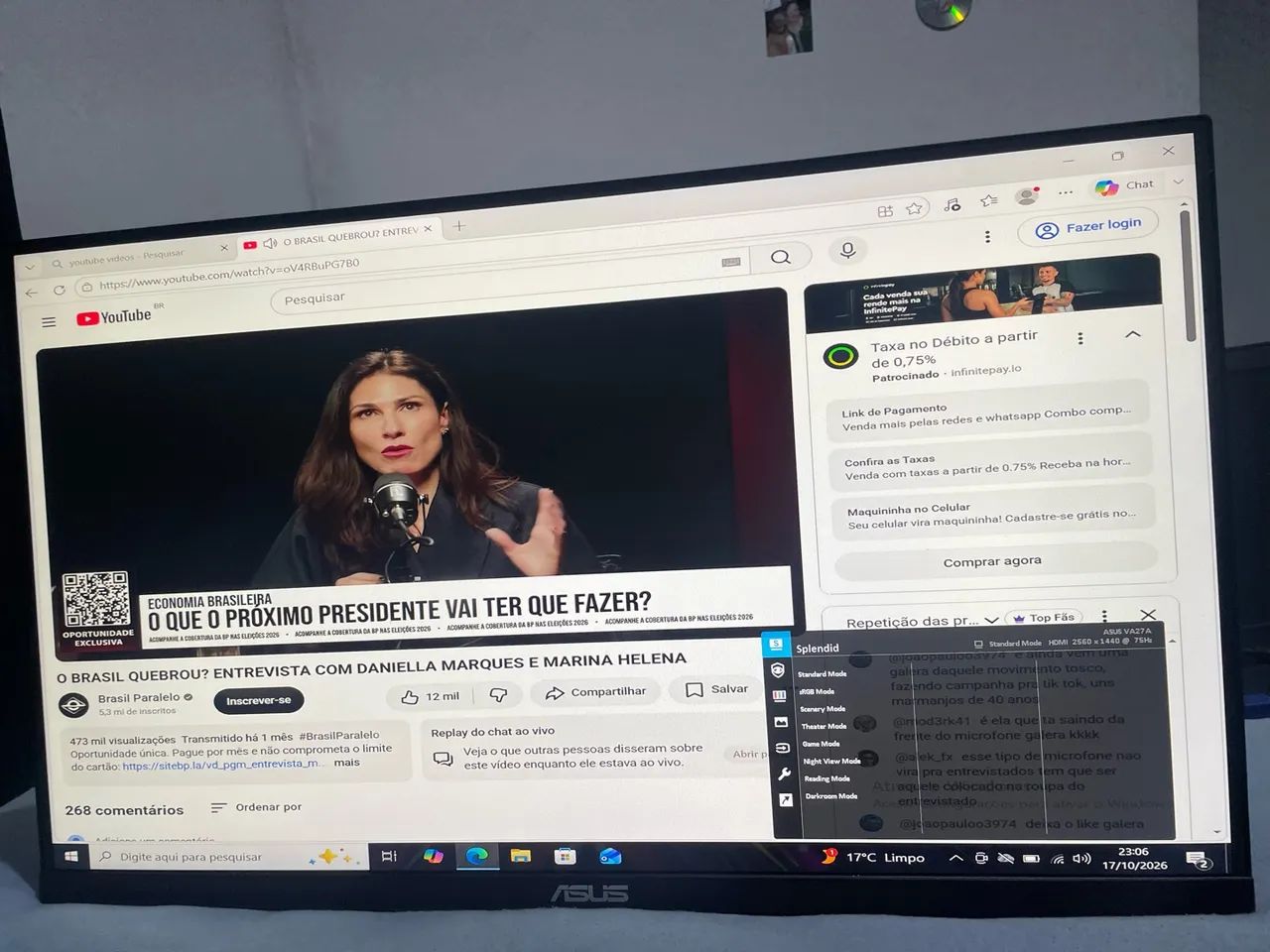 Vendo monitor game asus va27a 27 polegadas com ips 75Hz - Foto 5