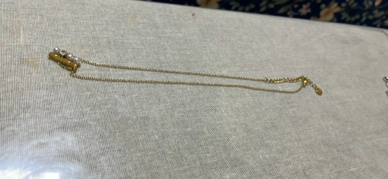 Colar Dourado com Pérolas (Individual) - Foto 4