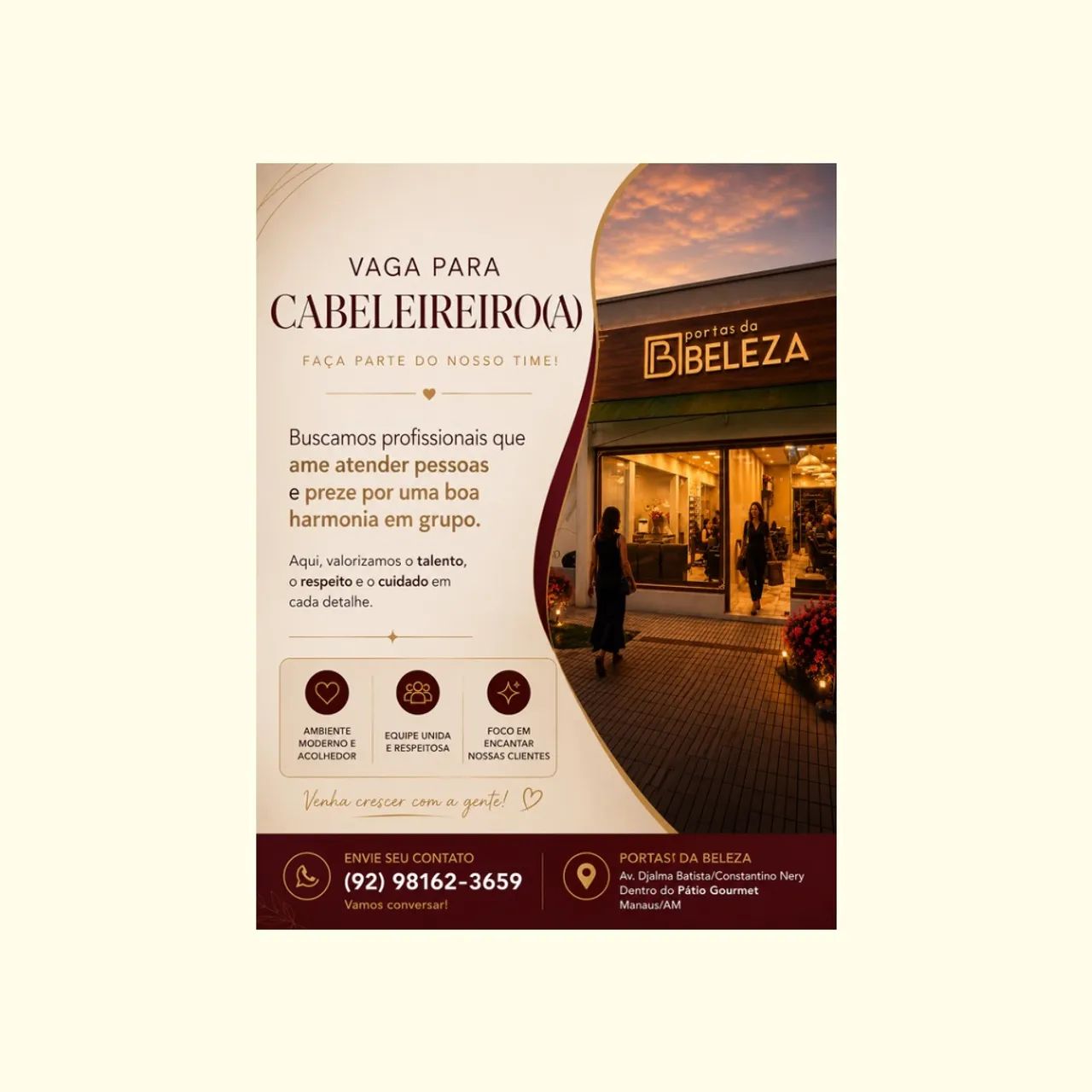 Vaga para cabeleireira (o)