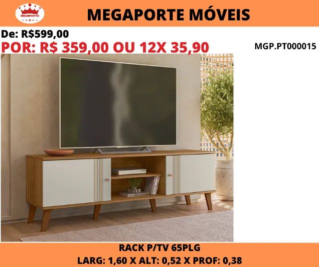 Rack 1,60 para Tv até 65Plg