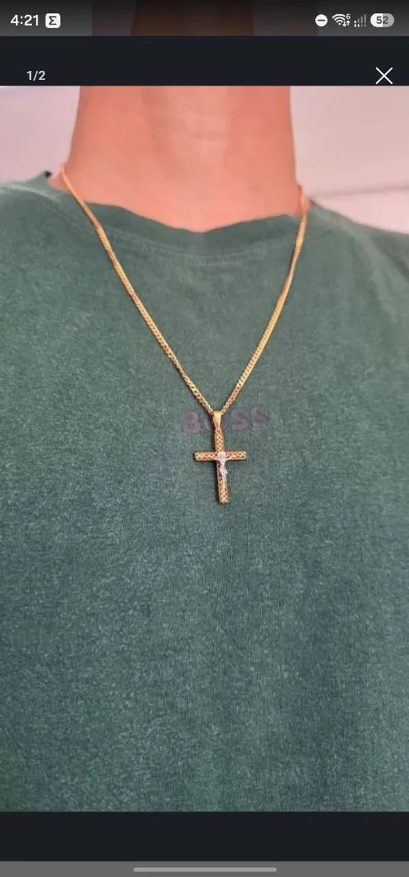Corrente e pingente de ouro 18k semi-novos  - Foto 2