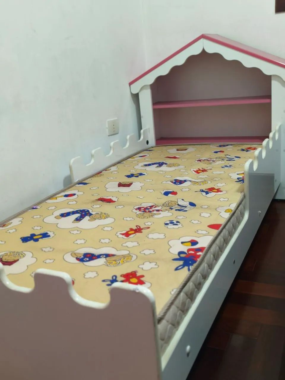 Cama infantil Juvenil Casinha Rosa  - Foto 3
