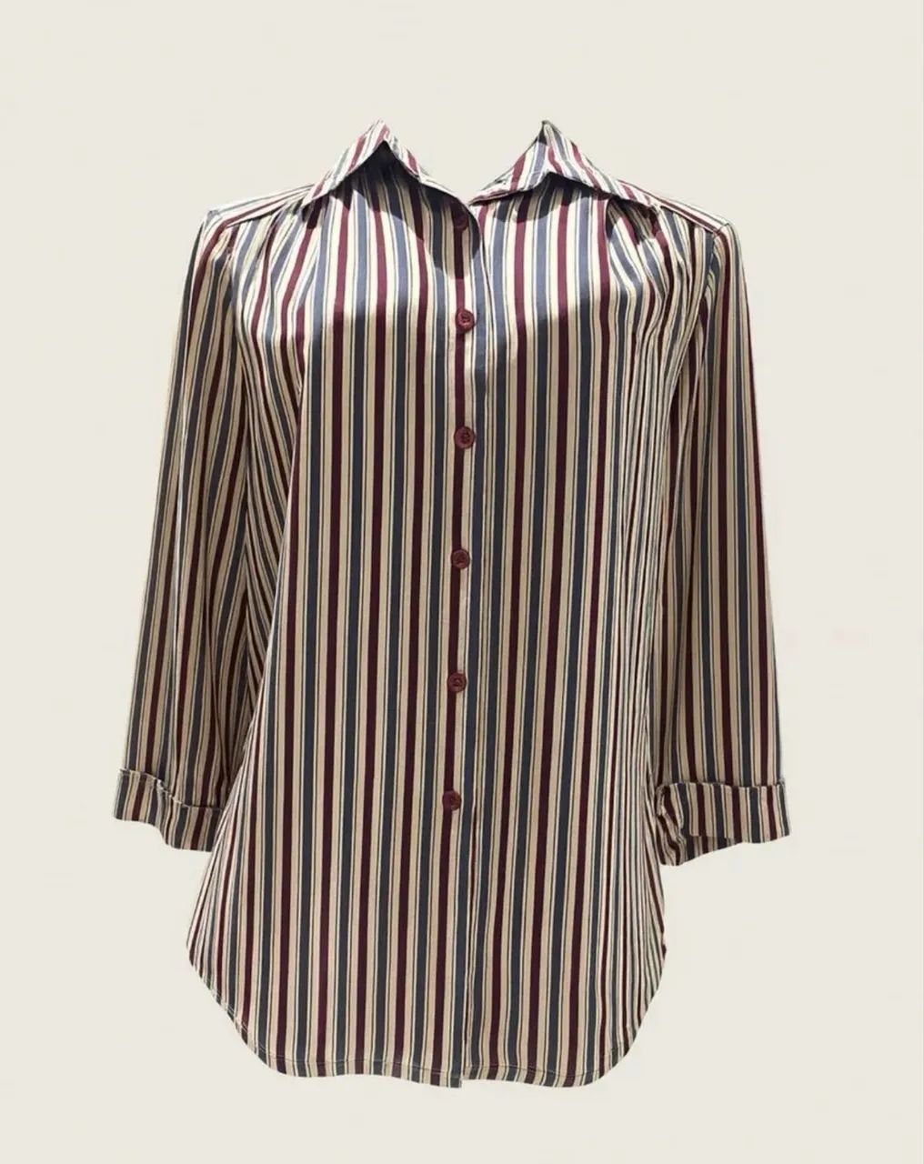 Camisa Feminina Listrada Seda Rioloop