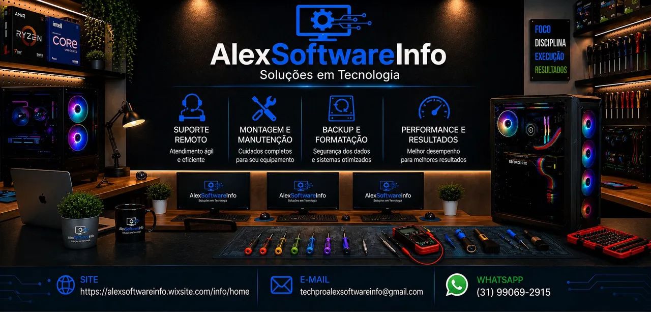 Manutenção em computadores , Instalação de programas , Formatação e backup. 