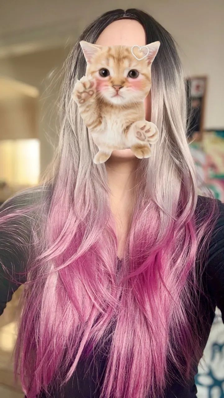 Peruca Lace Wig ombre hair rosa - Foto 4