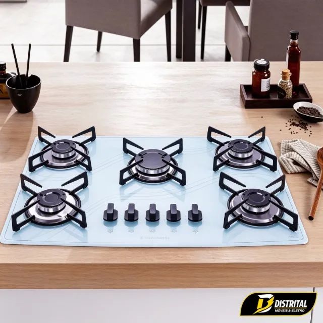 Fogão Cooktop Lines 5 Bocas Safanelli Branco Novo
