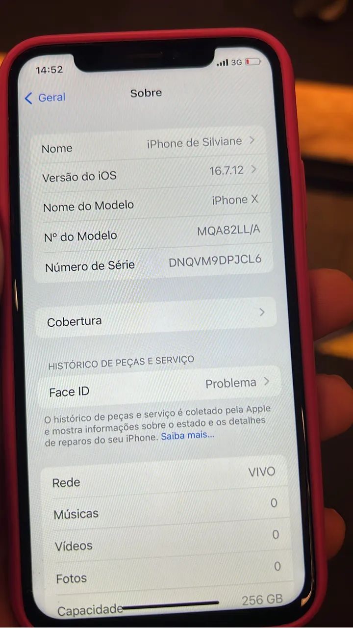 IPhone X 256gb Face ID off 