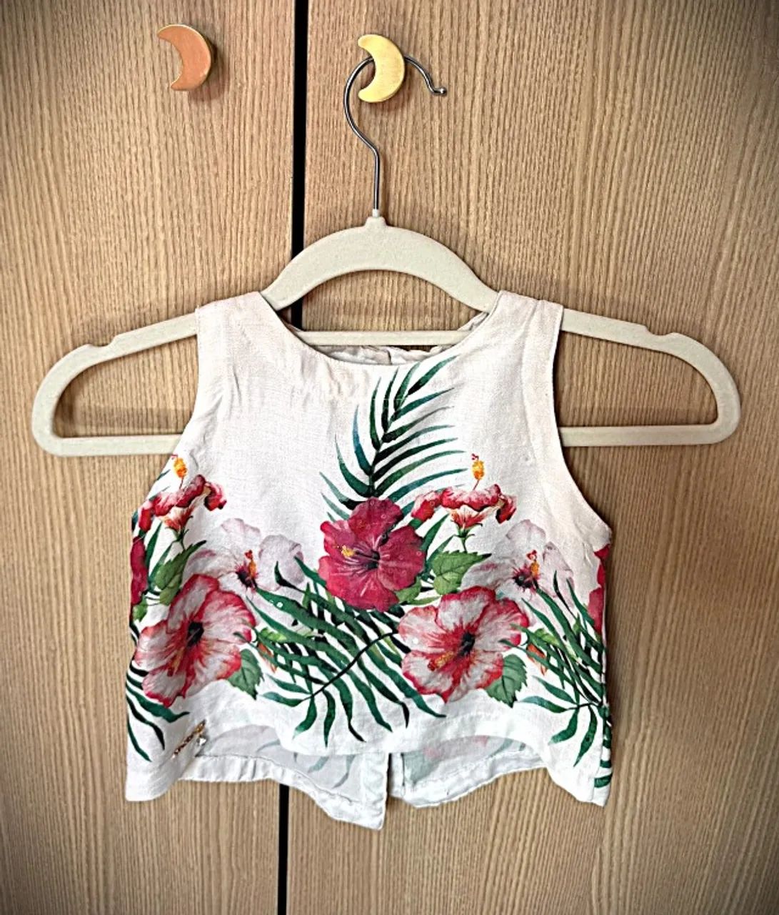 Conjunto de saia e blusa florida matineé - Foto 5