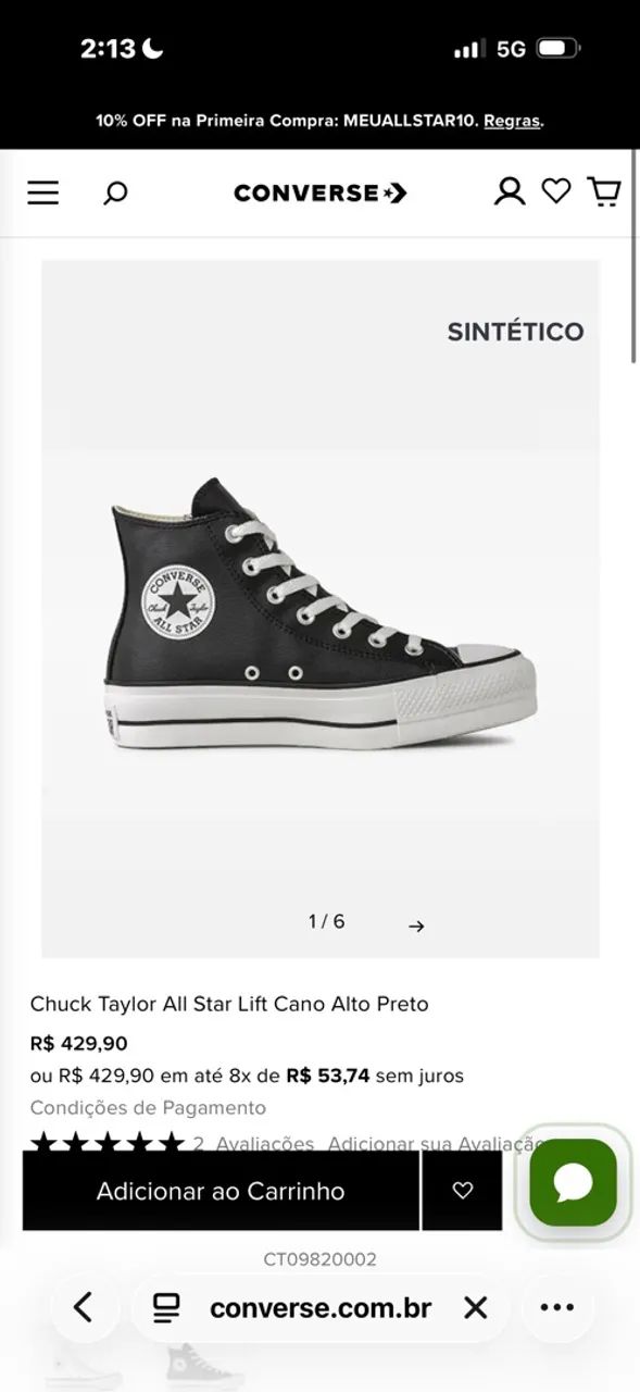 All star couro plataforma  - Foto 3