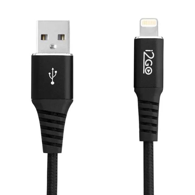 Cabo i2GO Iphone Extra Longo 2m USB Lightning Nylon Trançado Preto  - Foto 3