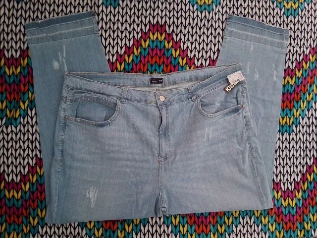 Calça Plus Size jeans claro Marisa 54 nova - Foto 3