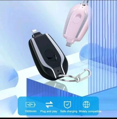Carregador de chaveiro portátil de 1500mah  ultra compacto - Foto 2