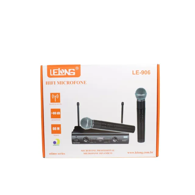 Microfone Profissional UHF LE-906 sem Fio - Lelong Loja Coimbra Computadores Entregamos