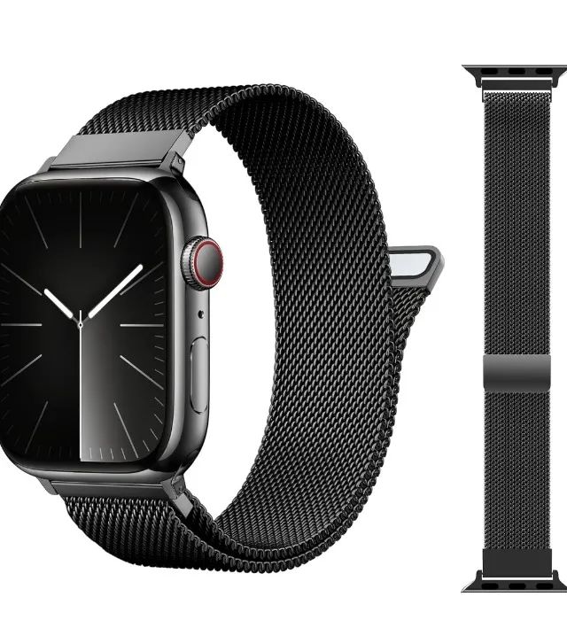 Pulseira Milanese em aço pra AppleWatch 42 a 45mm