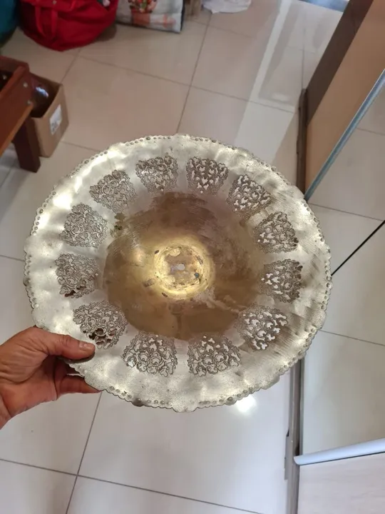 Conjunto de Vasos Decorativos em Prata