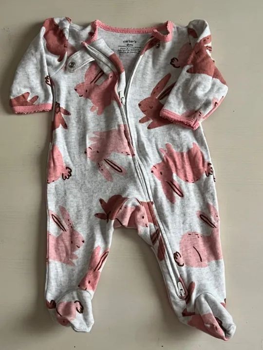 macacao Caters estampa coelhinho 0 a 3 meses  - Foto 4