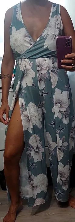 Macacão Longo Floral Verde - Foto 4