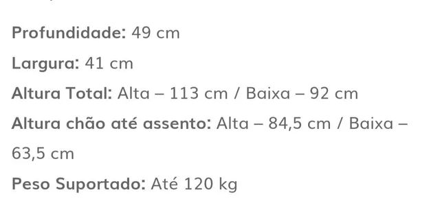 Banqueta Alta base a gás giratória  - Foto 3