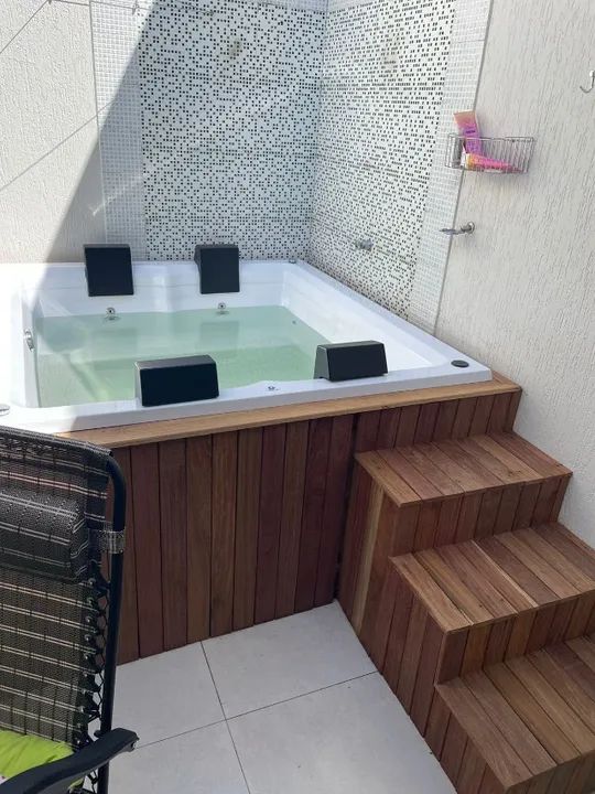 Spa com Hidromassagem Quadrado de 4 lugares (jacuzzi, Ofurô, banheira) completo. - Foto 3
