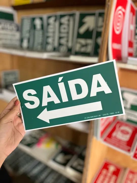 Placa de Sinalização Fotoluminescente: SAÍDA - PROMOÇÃO