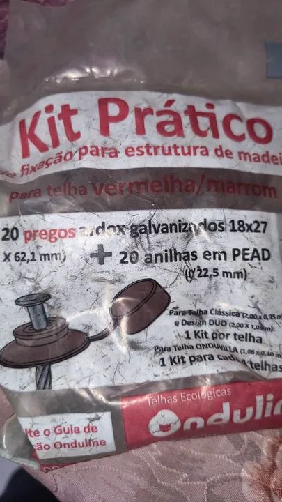 Lote de 9 pacotes com 20 conjunto Prático para Fixação telhas  Onduline - Foto 3