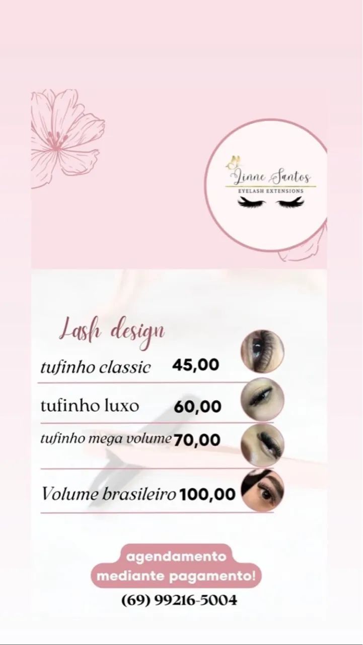 Alongamento de cílios - Design de cílios - Volume Brasileiro