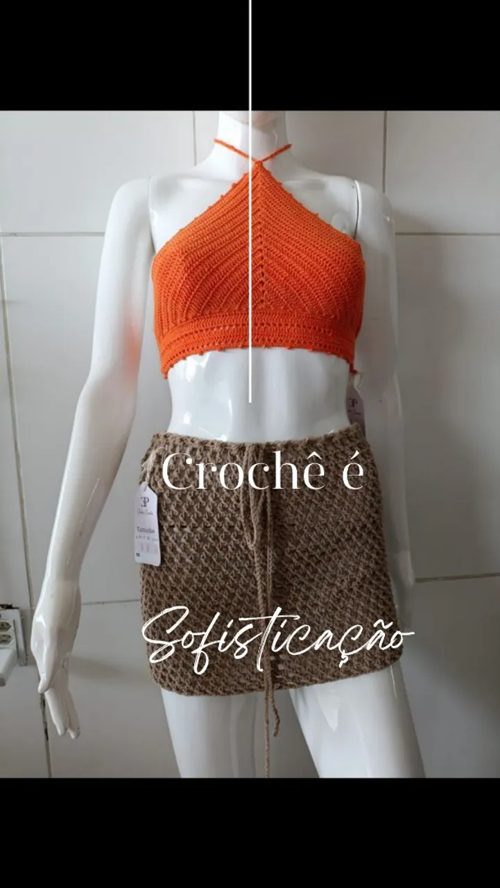 Conjunto Crochê Top e Saia