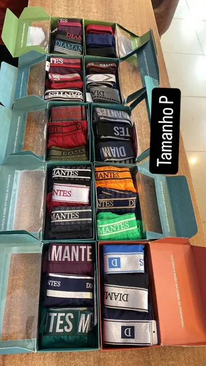 Cuecas Box Diamante, Tes e Mantes - Diversas Coresp P ao GG