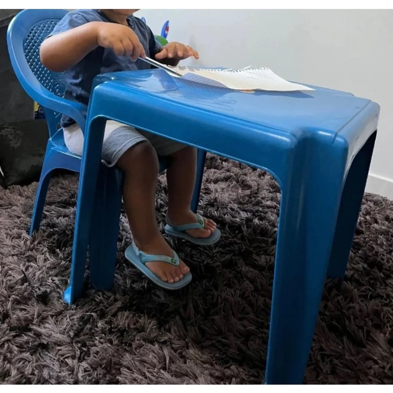 Conjunto Mesa e Cadeira Infantil Azul