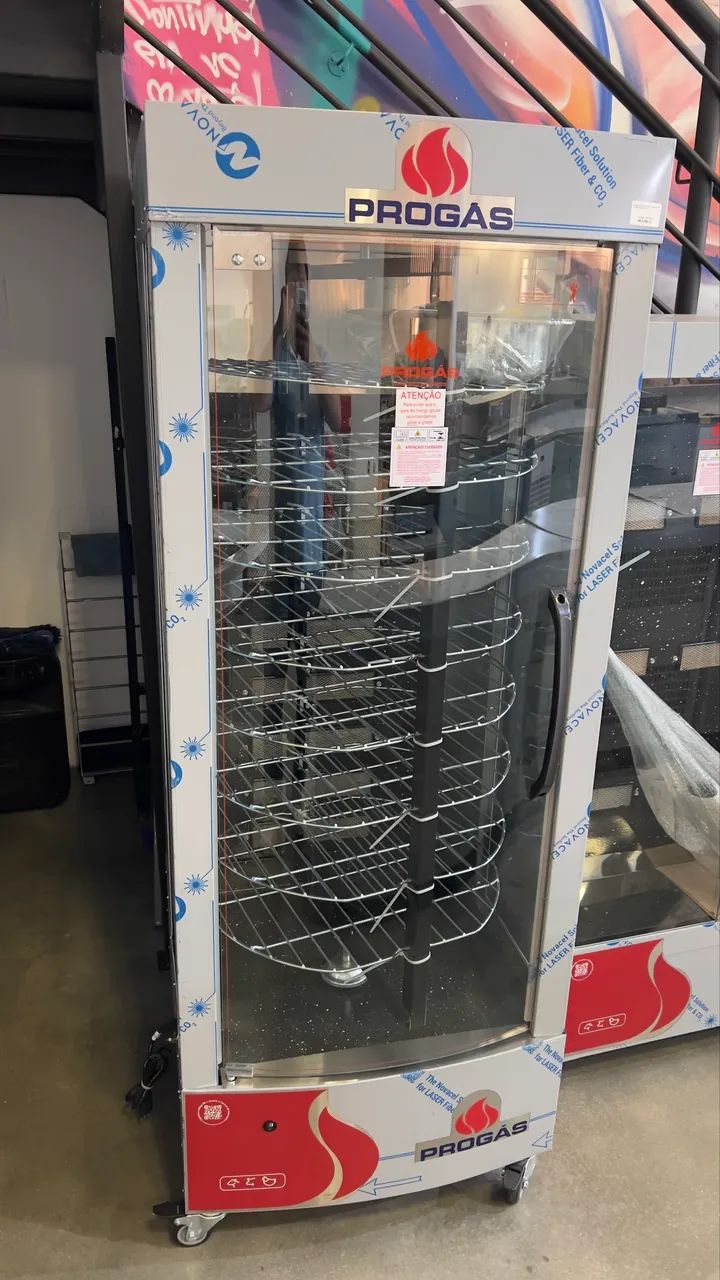 Máquina de assar frango Giratória para 128kg nova pronta entrega 