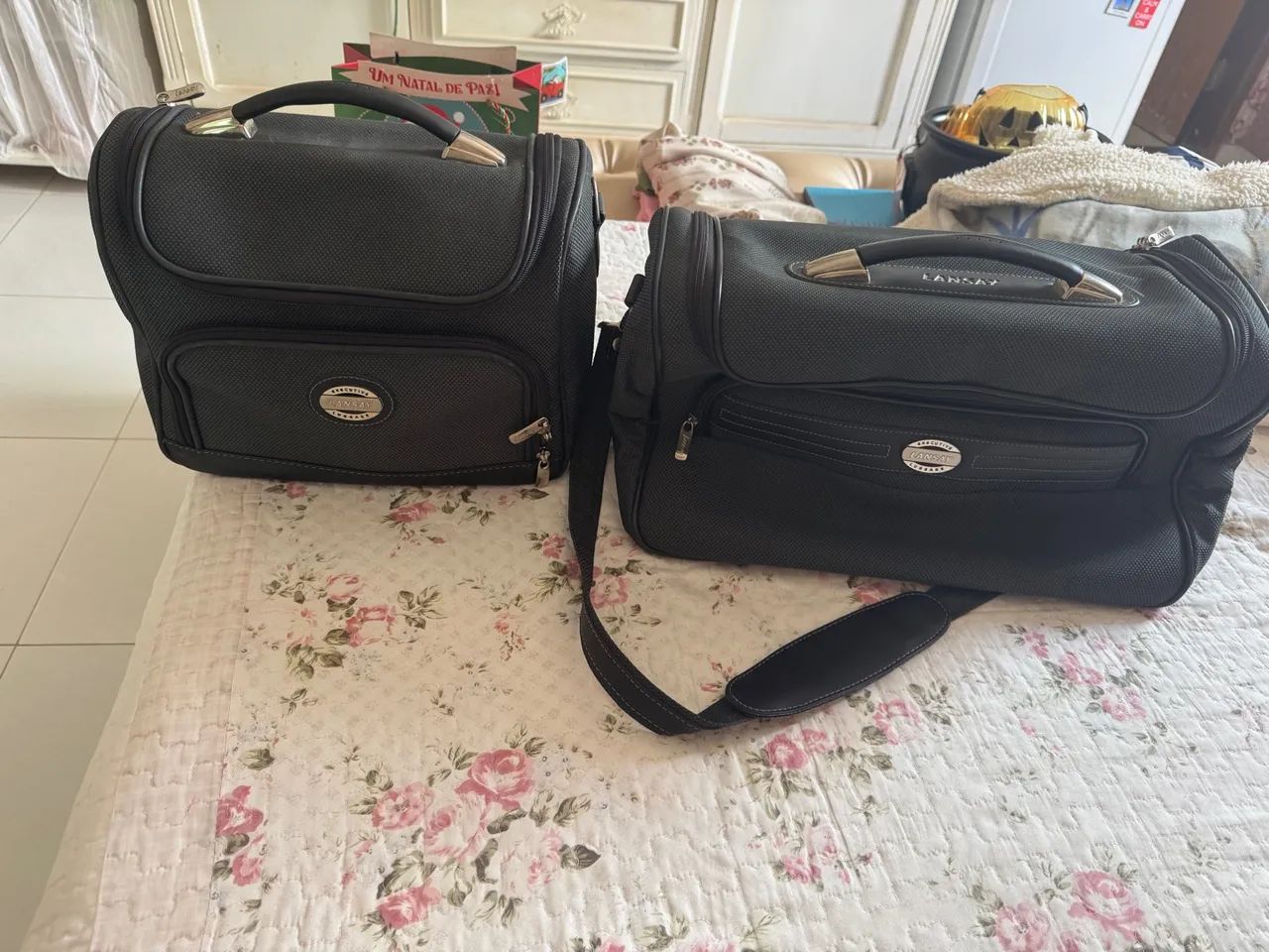 Kit de 2 malas de viagem Lansay - Preta muito conservada