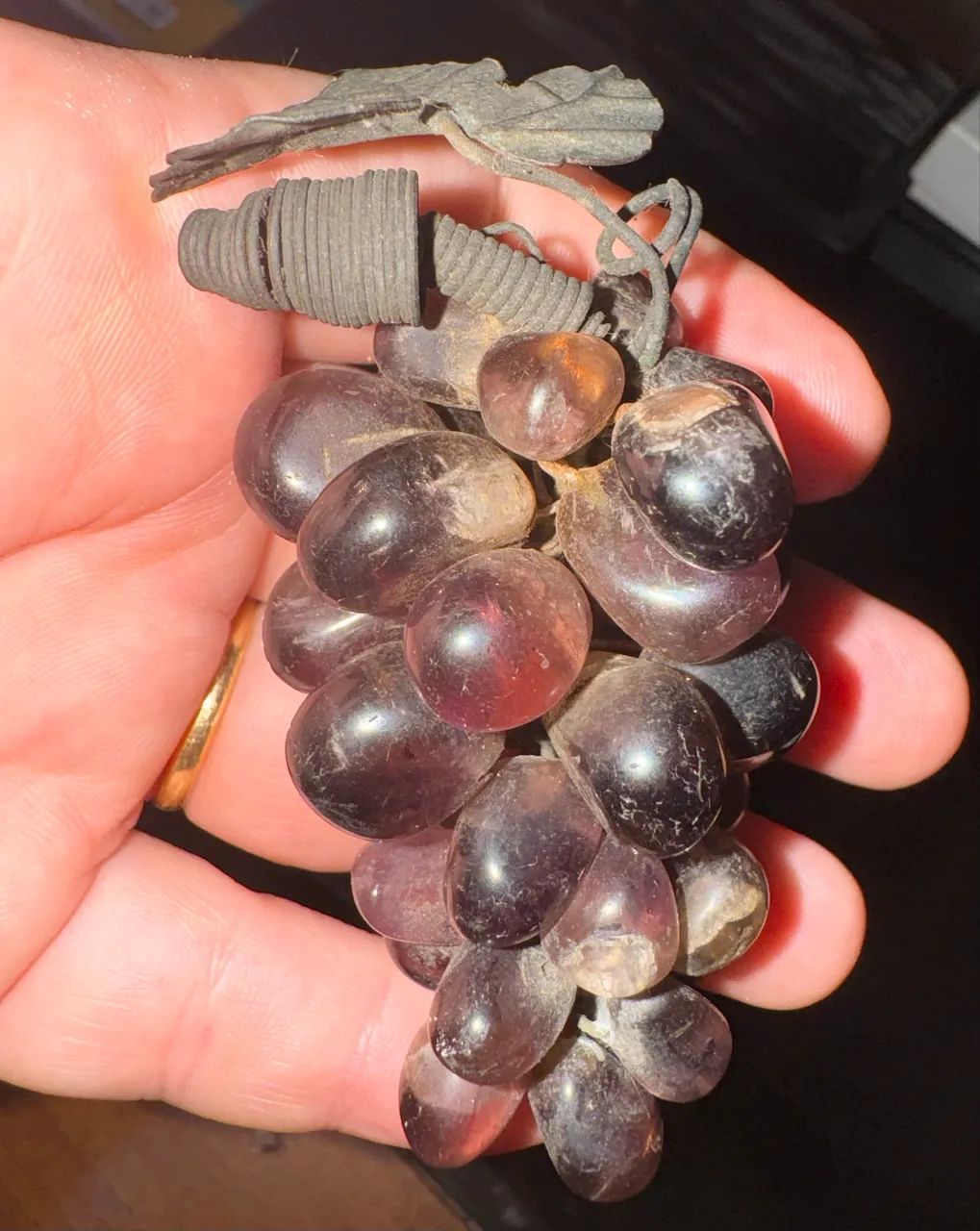 Cacho de uva de cristal para enfeite antigo  - Foto 2