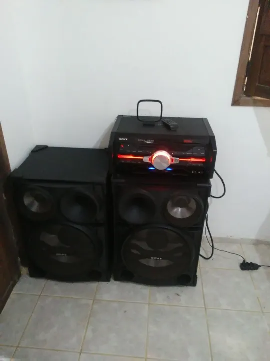 Som Sony com 2 Caixas Acústicas SH2000 completo