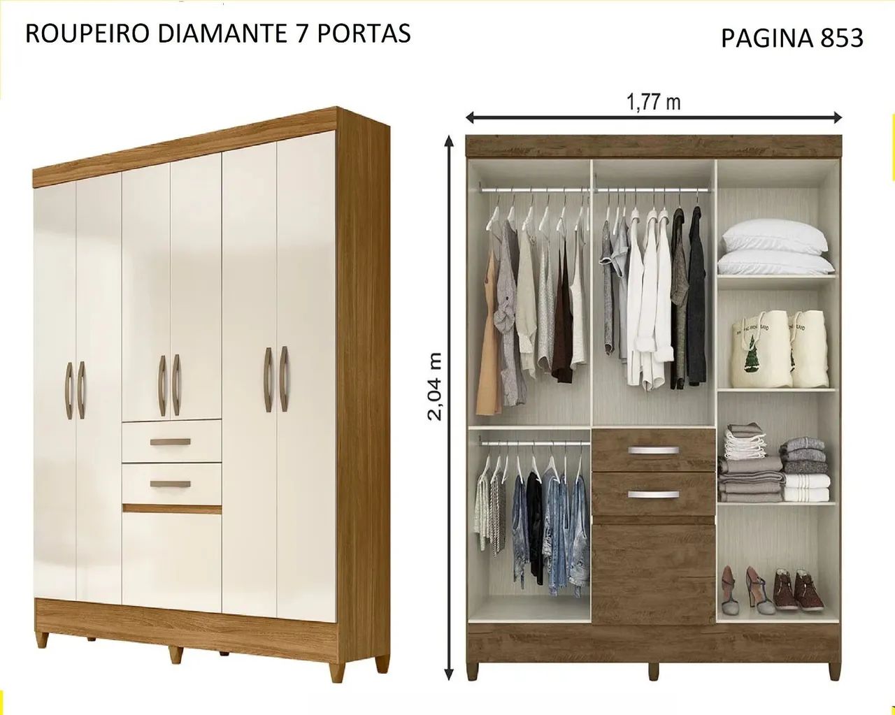 Guarda-Roupa Moderno com Espelho e Design Funcional - Foto 3