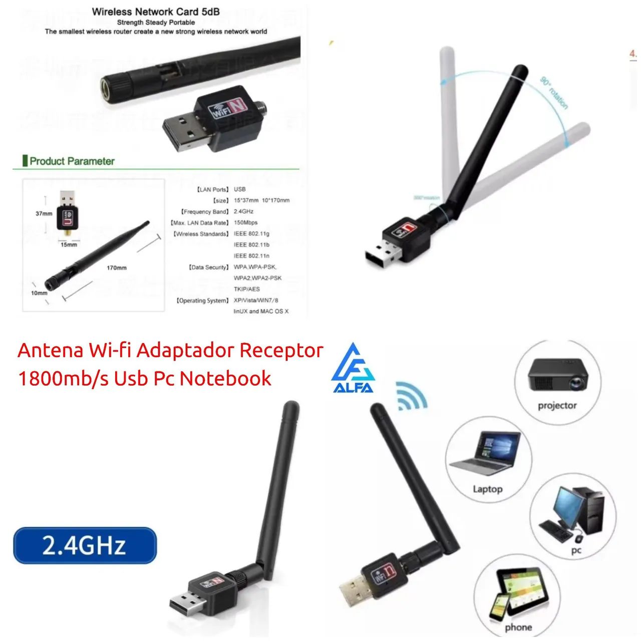 Adaptador Wireless USB de Alta Velocidade - Foto 2