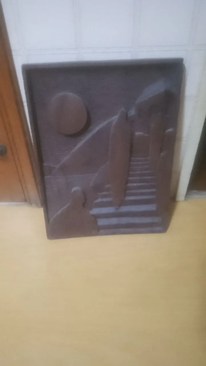 Quadro Decorativo em Relevo - Cena Abstrata