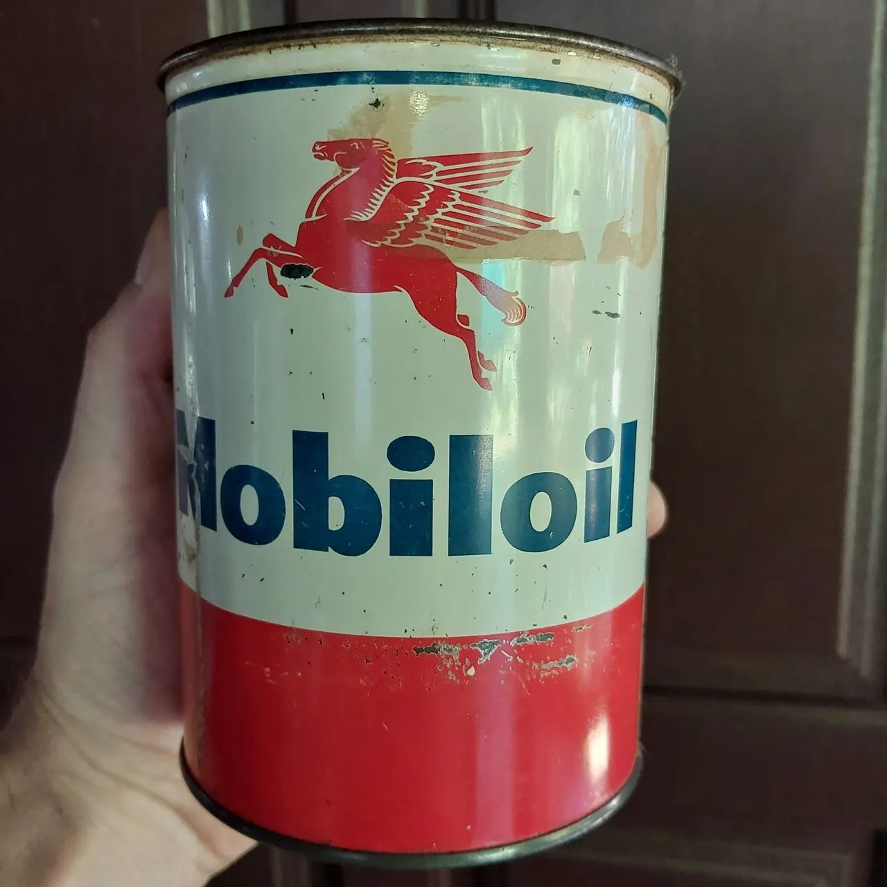 Antiga lata de óleo Mobiloil - Foto 3